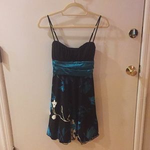 Speechless blue black spaghetti strap dress Small